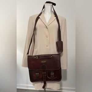 Handsome Dark Brown, Thick Leather Messenger/Laptop Bag
